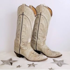 Vintage Tony Lama boots mint green distressed 7.5A